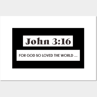 For God so loved the world. John 3:16. text only Posters and Art